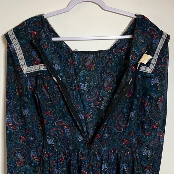 Vintage GUNNE SAX JESSICA MCCLINTOCK Prairie Ditsy Floral Paisley Dress Size 9 - Picture 6 of 10